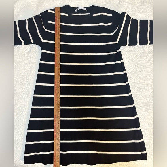 Zara Sweater striped Mini Dress Large - Picture 6 of 9